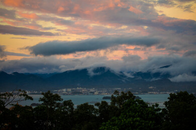亚洲日本和歌山县白浜观景台鸟瞰