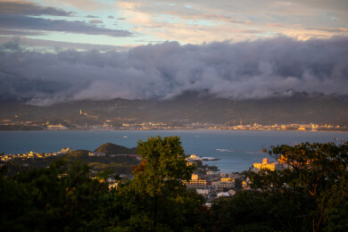 亚洲日本和歌山县白浜观景台鸟瞰