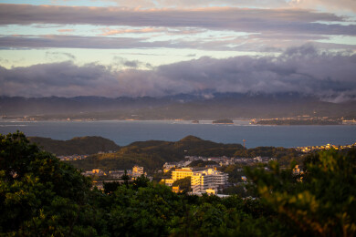 亚洲日本和歌山县白浜观景台鸟瞰