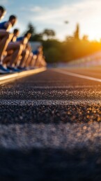 运动员赛跑起跑线
