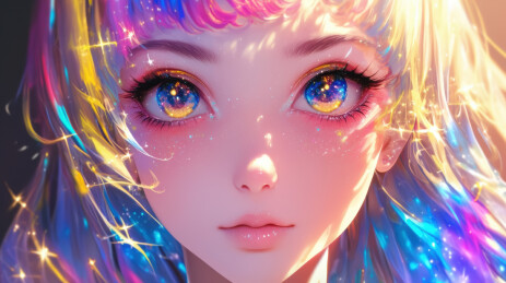 梦幻星空少女唯美画像