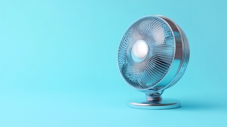 金属质感圆形底座小风扇