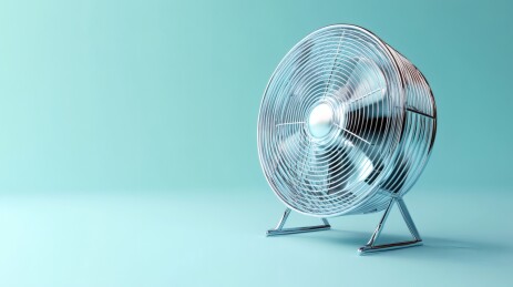 金属质感圆形底座小风扇