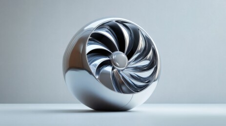 金属质感圆形底座小风扇