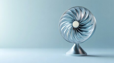 金属质感圆形底座小风扇