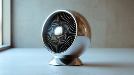 金属质感圆形底座小风扇