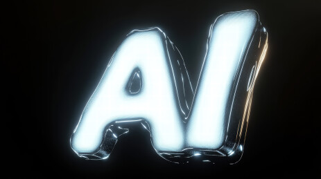 发光的AI字母