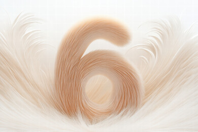 数字6的羽毛艺术