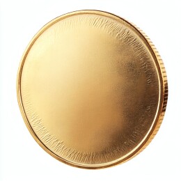 金色圆形物件表面纹理清晰