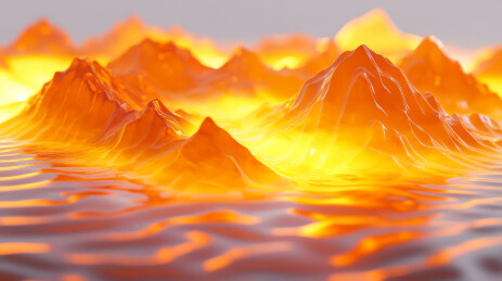 熔岩般的光影山脉