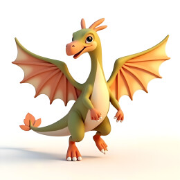 恐龙生物翼龙白底元素