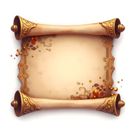 神秘的空白魔法卷轴白底元素