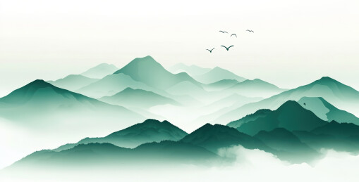 清晨群山间的云雾