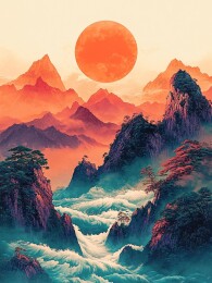 宋代山水波浪图