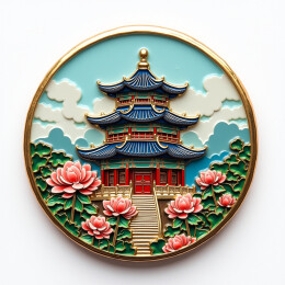 花朵八角塔冰箱贴