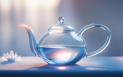 一个透明玻璃茶壶