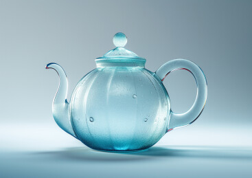 一个透明玻璃茶壶