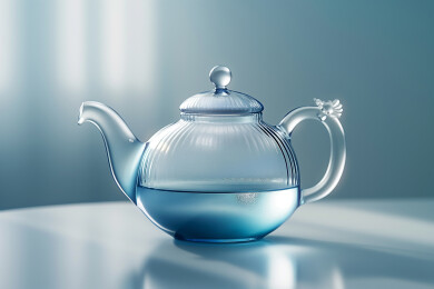 一个透明玻璃茶壶