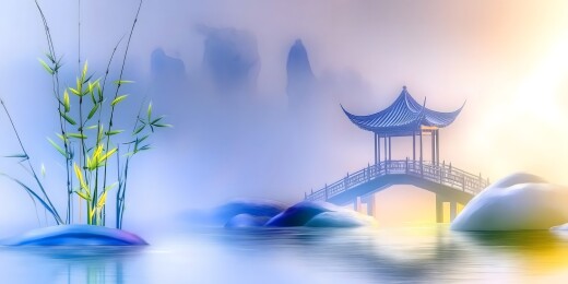 水墨江南小桥流水