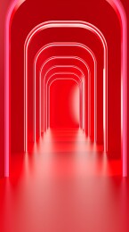 红色隧道深邃感