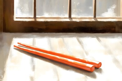 餐桌上静态摆放的精致筷子