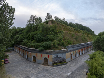 河南省三门峡市黄河湿地旅游区航拍图片