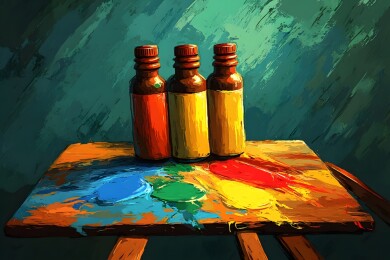 画布上流淌的斑斓颜料