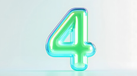 3D立体的数字4海报插图