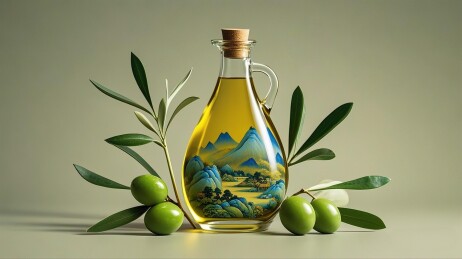 水滴形的橄榄油
