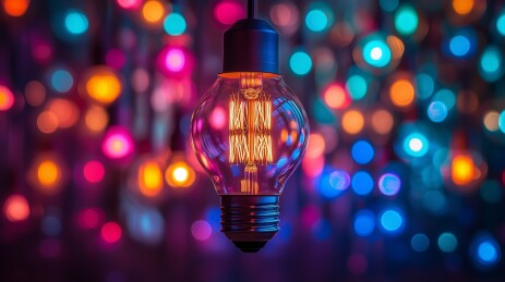 光影交织的复古灯泡