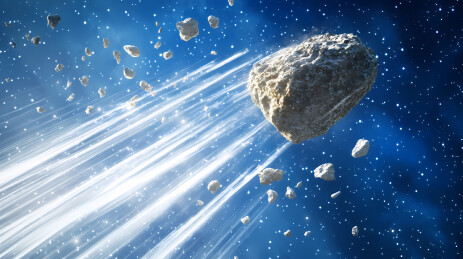 小行星在太空高速移动