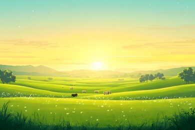 晨光中苏醒的草原