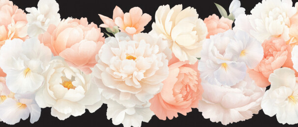 优雅的花卉边界设计