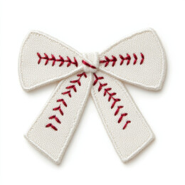 棒球缝线白色蝴蝶结