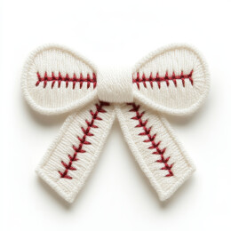 棒球缝线白色蝴蝶结