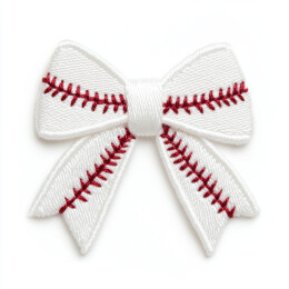 棒球缝线白色蝴蝶结