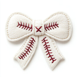 棒球缝线白色蝴蝶结