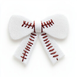 棒球缝线白色蝴蝶结