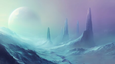 科幻科技寂寞荒凉的外星球风蚀地表地貌3D