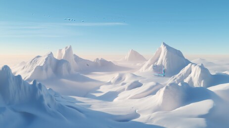 科幻科技寂寞荒凉的外星球风蚀地表地貌3D