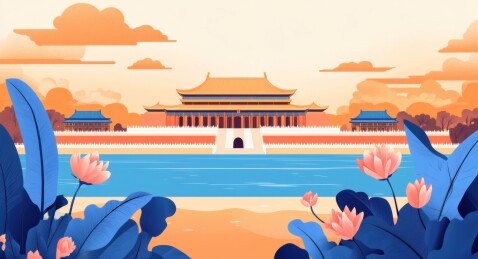 水上庙宇东方韵味