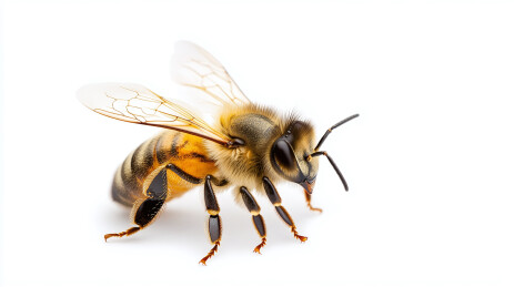 白背景上的蜜蜂