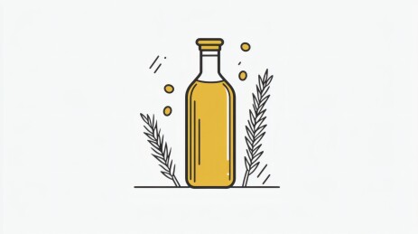 橄榄油瓶与植物的清新静物