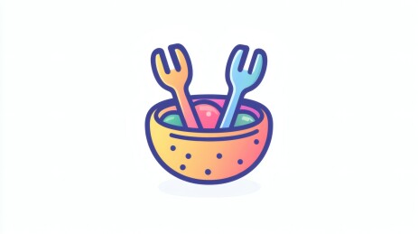 美食盛宴 叉子刀具与餐点