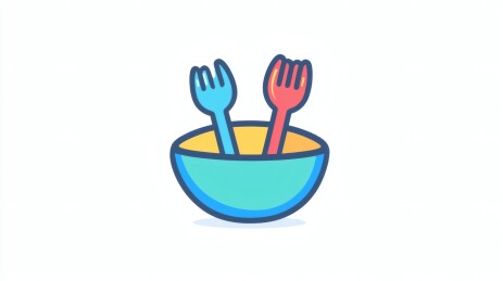 美食盛宴 叉子刀具与餐点