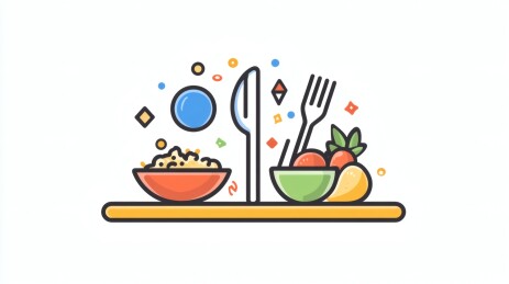 美食盛宴 叉子刀具与餐点