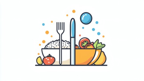 美食盛宴 叉子刀具与餐点