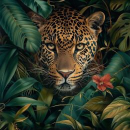 花和豹子时尚插画