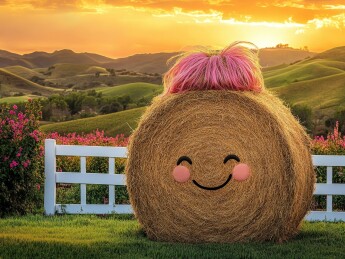 田园牧歌的稻草人微笑