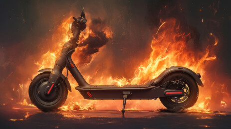 燃烧的电动滑板车